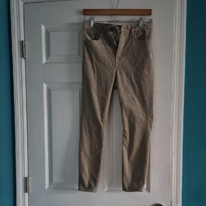 LOFT Khaki Zippered Trousers